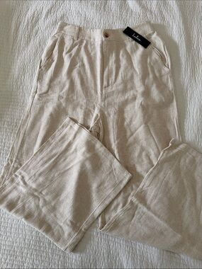 Lulu's Elastic-Waist Linen Pants